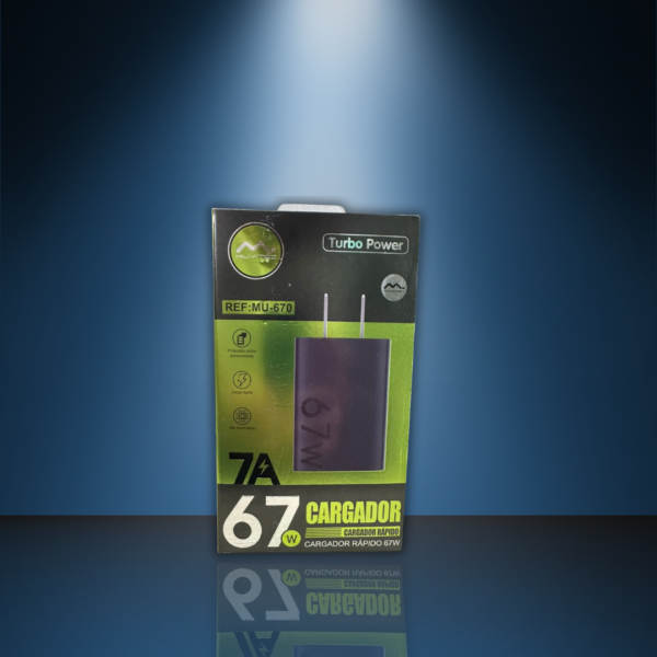🔌 Cargador Rápido Muvitec 67W / 7A Tipo C – Turbo Power