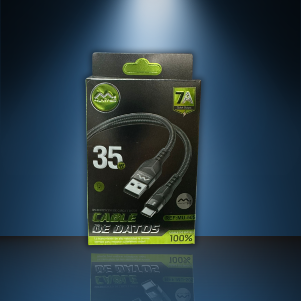 Cable de Datos 3.5A Tipo C – Carga Rápida y Transferencia Segura