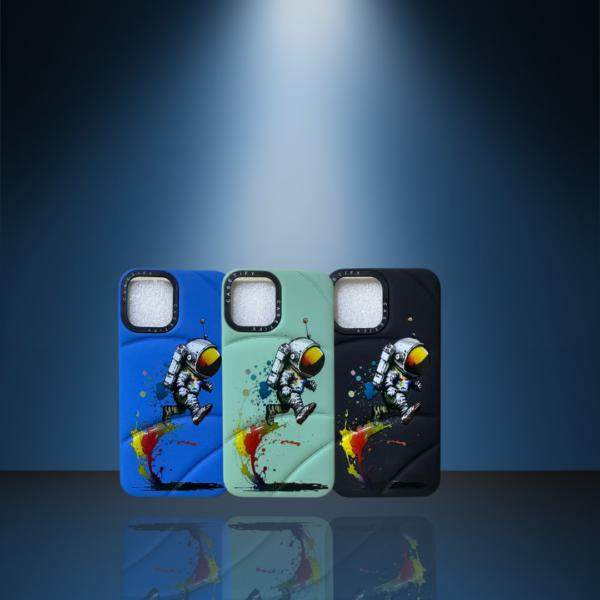 Estuche para iPhone 13 Pro Max – Diseño Astronauta 3D con Interior Gamuzado