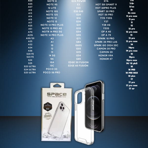 Estuche Space Collection – Transparencia, Elegancia y Protección